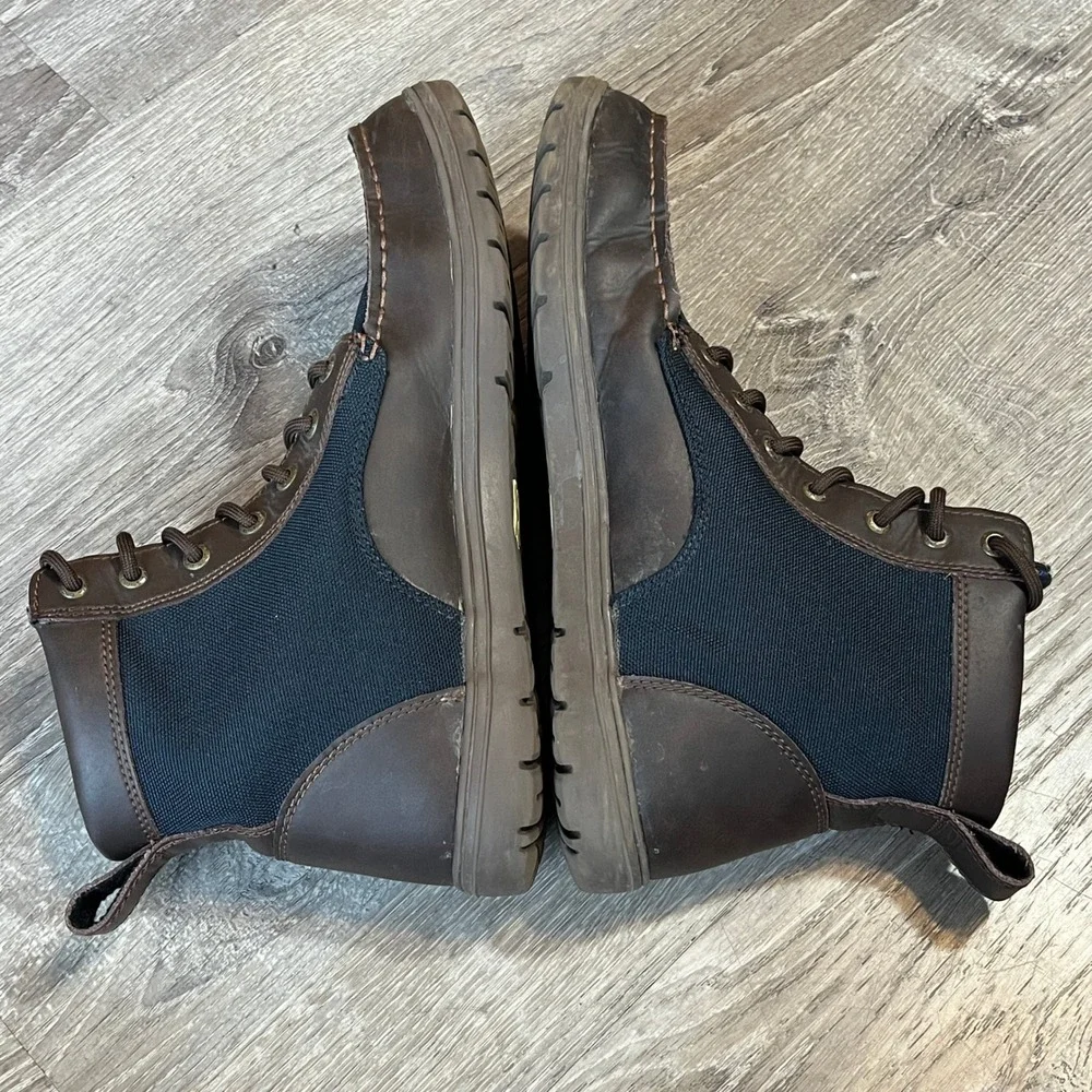 Lems Boulder Boot Navy Stout Mens 46 Minimalist Zero Drop Leather Nylon Boots